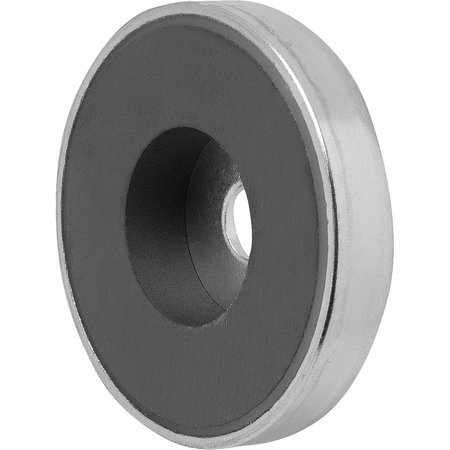 KIPP Magnet Shallow Pot Magnet H=10 Hard Ferrite, Round, Comp:Steel, D1=8, 5, D=50 ±0, 20 K0554.50